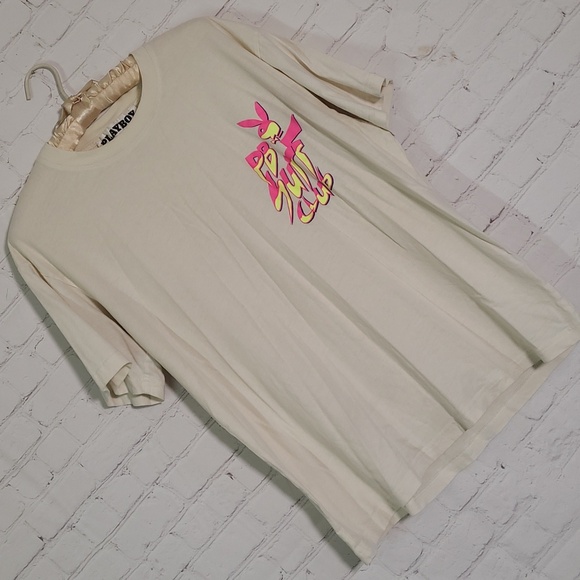 Playboy By Pacsun PB Surf Club Neon 80s Style Front Back Tee Tshirt Mens Size M - Picture 4 of 10